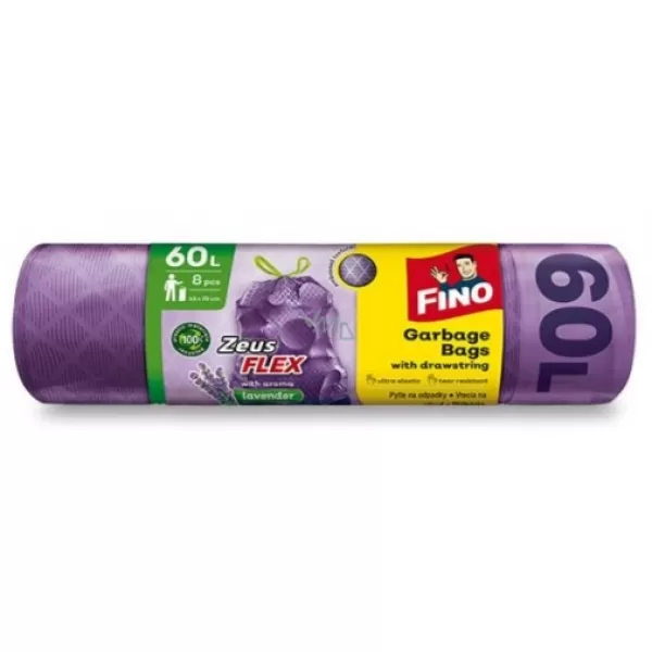 FINO pytle odpadkové ZEUS FLEX zatahovací - levender 60l 10ks