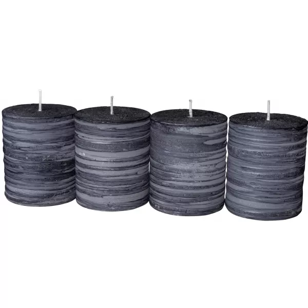 Svíčka adventní Harmony 60x70mm 4ks černá rustik