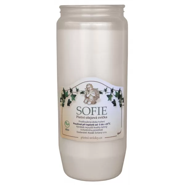 Svíčka olejová Sofie 240g bílá