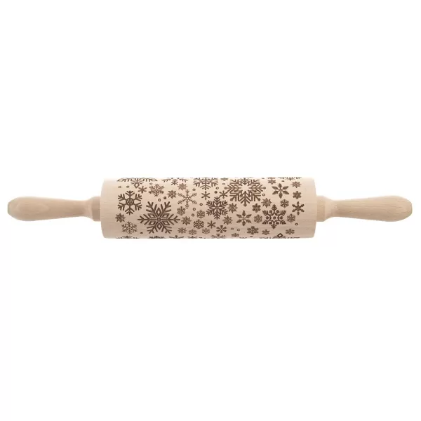Váleček dřevo Dekor 20/38 cm VLOČKA puntík