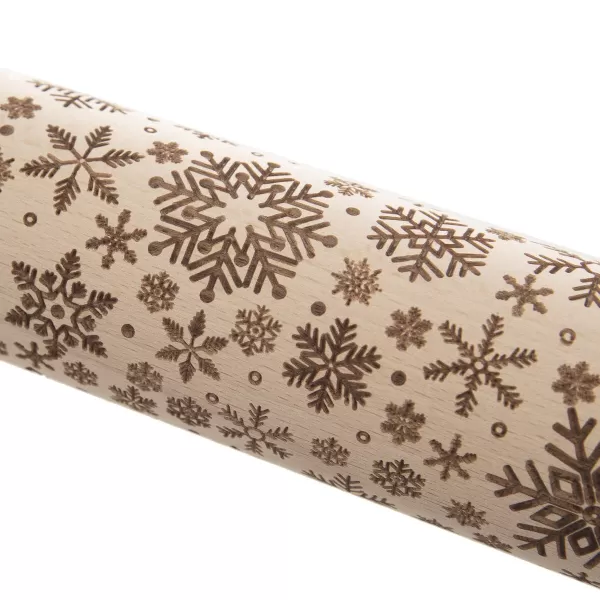 Váleček dřevo Dekor 20/38 cm VLOČKA puntík