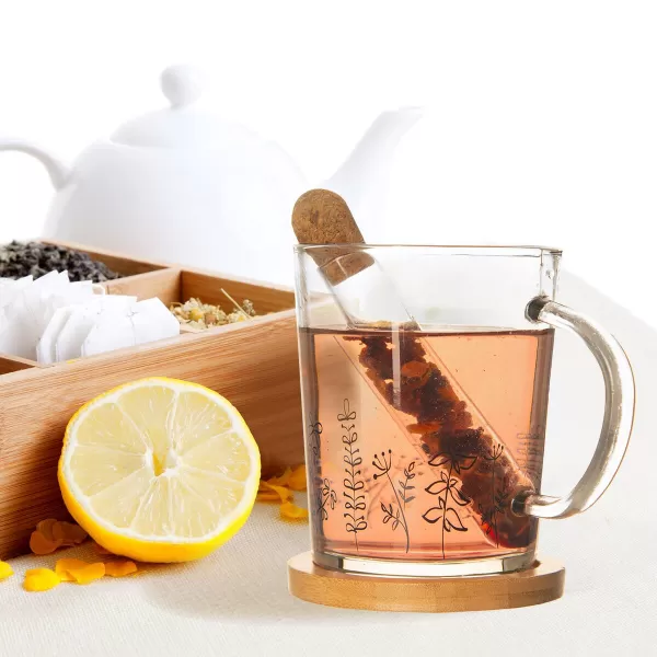 Hrnek sklo/bambus podšálek+infuzér LOUKA 0,42 l