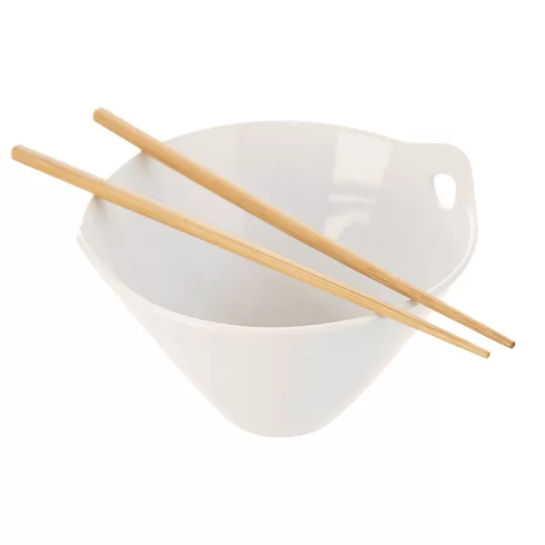 Miska porc.+jídelní hůlky bambus pr. 16 cm