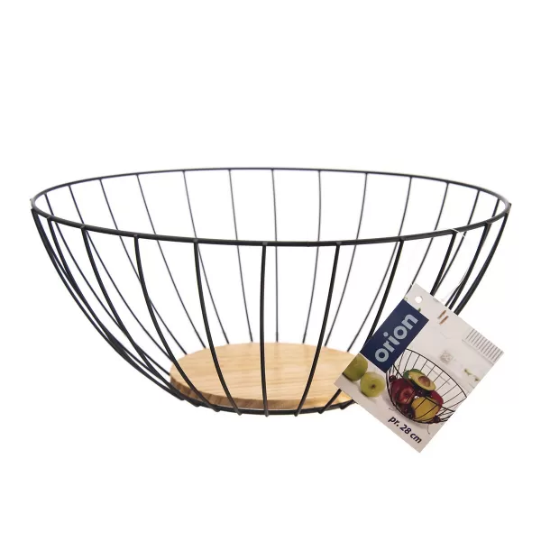 Košík na ovoce kov/dřevo RADKA pr. 28 cm