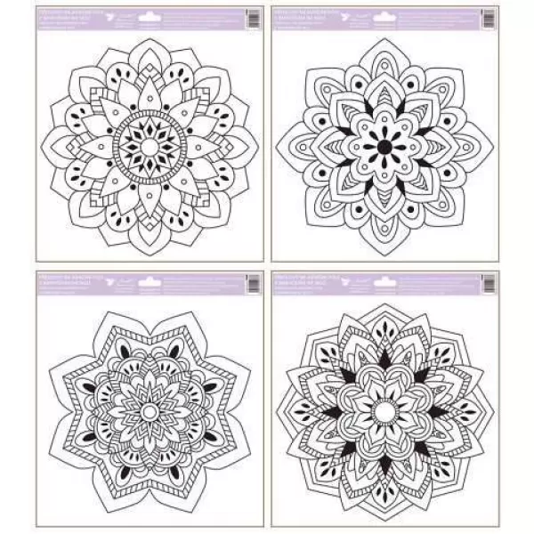 Fólie okenní k vymalování mandala 30x34 cm 4ASS