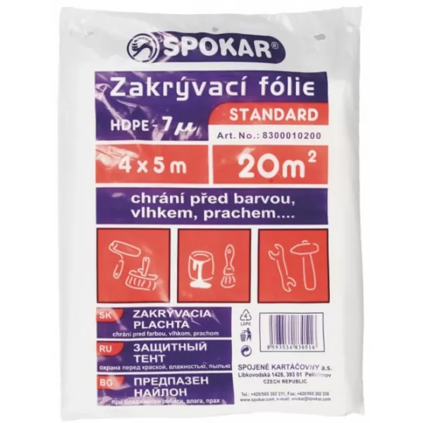 Folie zakrývací malířská 4x5m HDPE