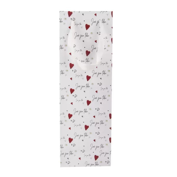 Taška papír dárková na víno Jen pro tebe 12x8,5x36 cm CZ