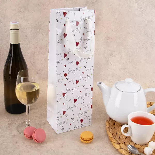 Taška papír dárková na víno Jen pro tebe 12x8,5x36 cm CZ