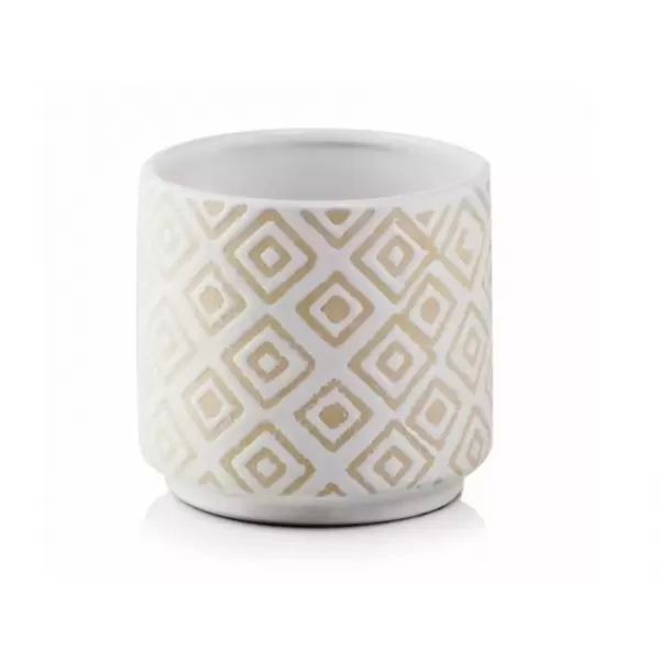 Obal CILINDRO keramický 14cm krém/bílý lesk