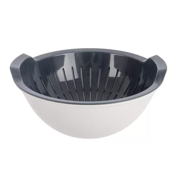 Cedník UH+miska ELA pr. 25 cm šedá