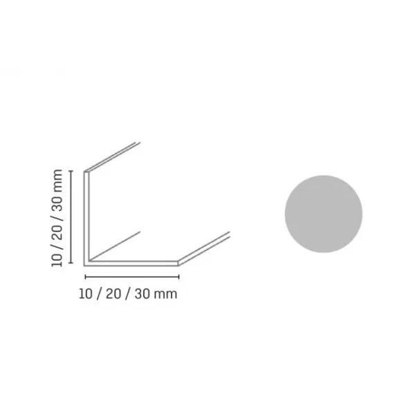 Rohová lišta PVC 30x30x1,0 šedá 2,75m WL