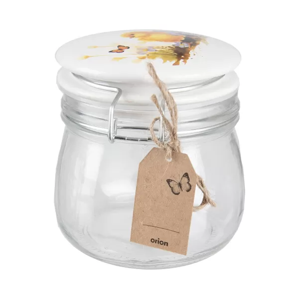 Dóza sklo/kov klip keram. víčko JARO kuře 0,5 l