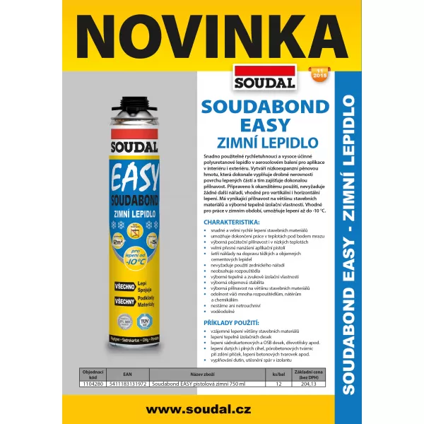 SOUDAL Soudabond EASY pistolová zimní 750ml