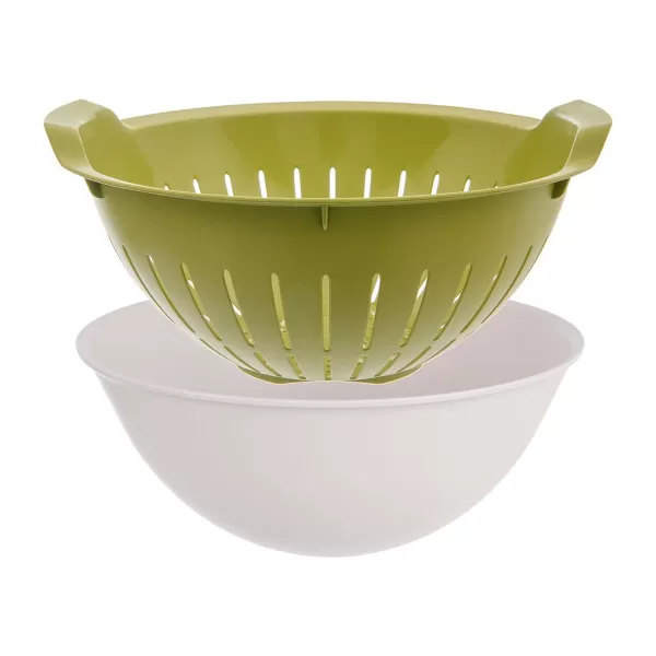 Cedník UH+miska ELA pr. 25 cm zelená