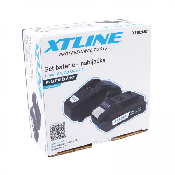 XT Aku baterie Li-Ion 18 V | 2.0 Ah, EVE+nabíječka 2,4A