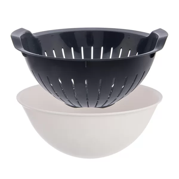 Cedník UH+miska ELA pr. 25 cm šedá