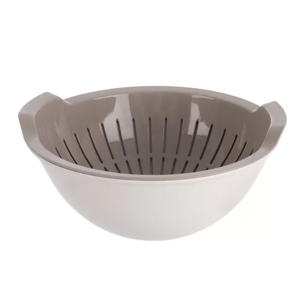 Cedník UH+miska ELA pr. 25 cm hnědá