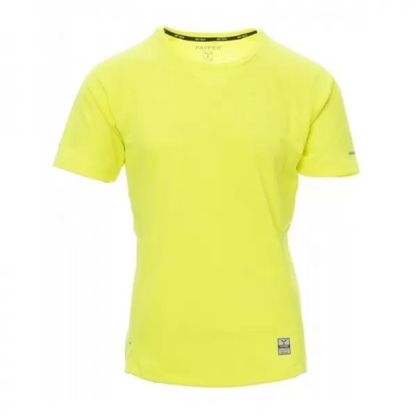 Tričko pánské krátký rukáv RUNNING vel. L - žlutá fluo