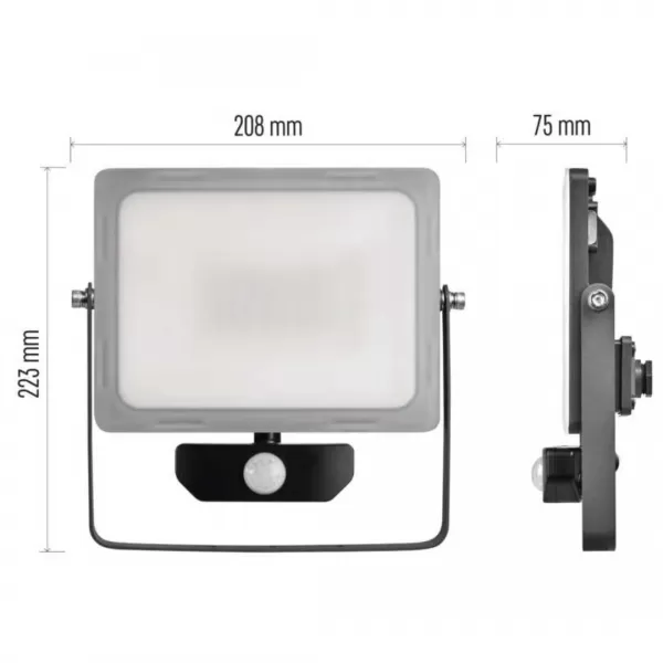 EMOS LED reflektor ILIO s pohybovým čidlem, 51 W, černý, neutrální bílá ZS2940