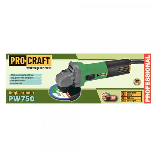 PROCRAFT Úhlová bruska 125mm PW750