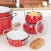 Miska smalt TEČKA Lem+UH víčko pr. 13 cm