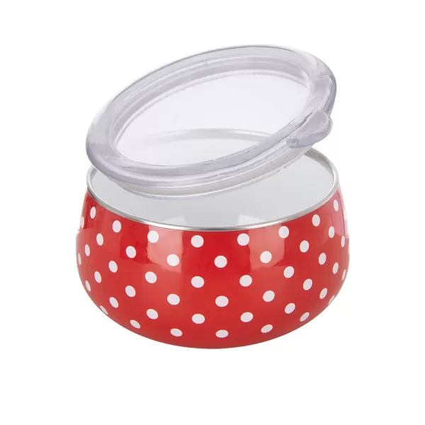 Miska smalt TEČKA Lem+UH víčko pr. 13 cm