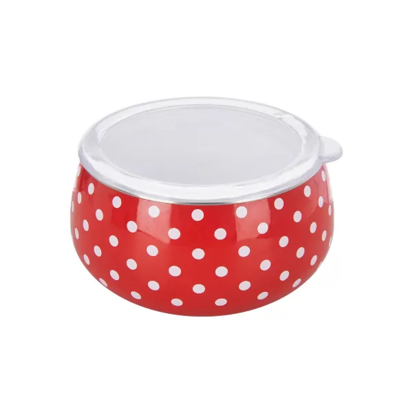 Miska smalt TEČKA Lem+UH víčko pr. 13 cm
