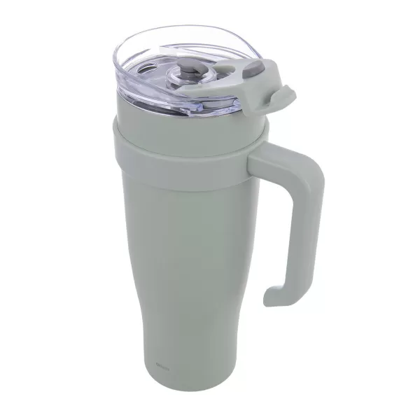 Hrnek TERMO pohár nerez/UH+brčko 1,2 l zelená
