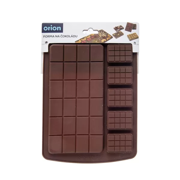 Forma silikon čokoláda tabulky 5 mini+1 maxi hnědá