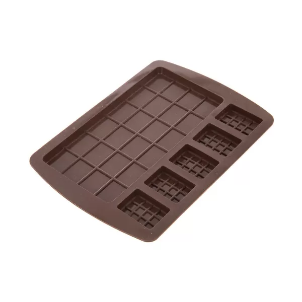 Forma silikon čokoláda tabulky 5 mini+1 maxi hnědá