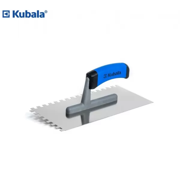KUBALA 0204 Hladítko nerez, zub 10 mm, 270 x 130 mm, gumová rukojeť