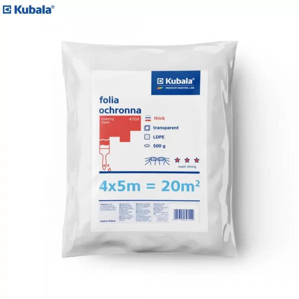 KUBALA 4704 Fólie zakrývací LDPE průsvitná, 25my, 4x5m