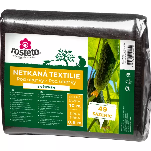 Neotex / netkaná textilie Rosteto - výsek černý 45g - okurky šíře 0,8 x 10 m