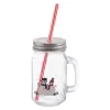 Sklenice Straw víčko+brčko SNĚHULÁK 0,5 l