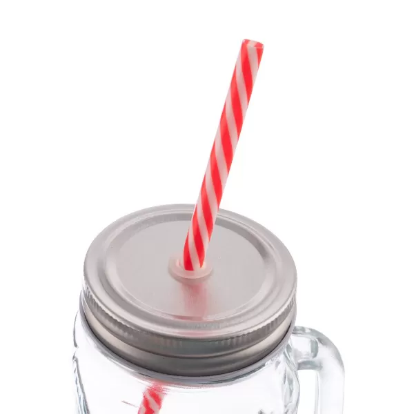Sklenice Straw víčko+brčko SNĚHULÁK 0,5 l