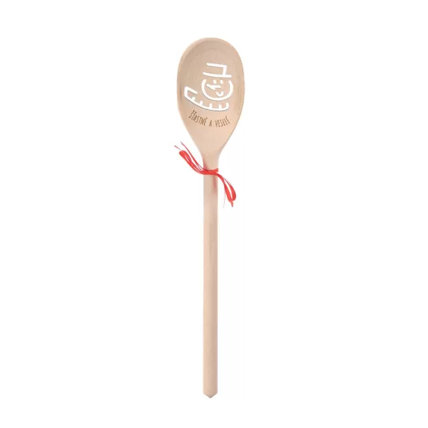 Vařečka dřevo oválná SNĚHULÁK 30 cm