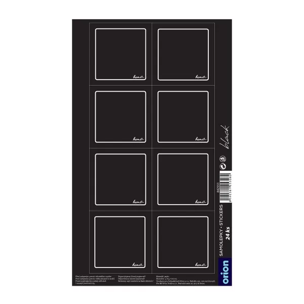 Samolepky na kořenky BLACK čtverec prázdné 24