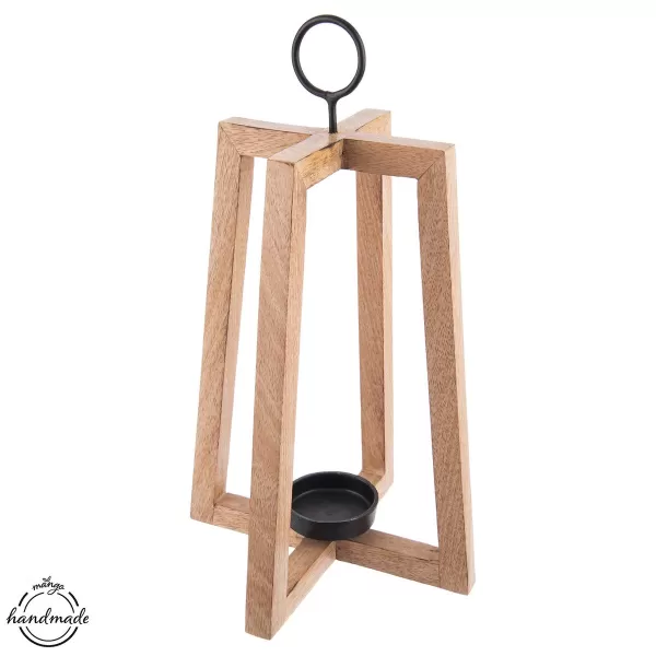 Svícen dřevo/kov MANGO otevřený v. 44 cm