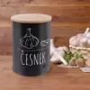 Dóza plech/bambus pr. 11 cm Česnek BLACK CZ