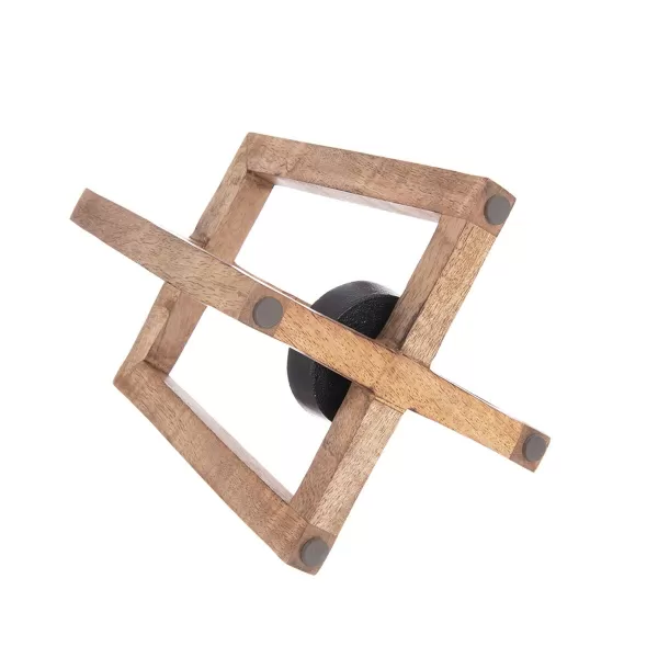 Svícen dřevo/kov MANGO otevřený v. 27 cm