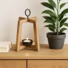Svícen dřevo/kov MANGO otevřený v. 27 cm