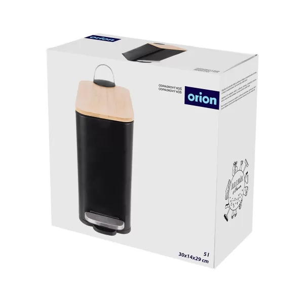 Koš odp. nerez/UH s pedálem+bam.víko BLACK 5 l