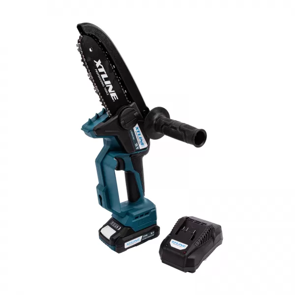 XT Aku řetězová mini pila bezuhlíková 18 V + baterie 2.0 Ah + nabíječka 2.4 A