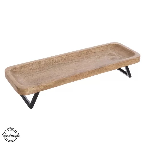 Tác dřevo/kov MANGO 46x16 cm