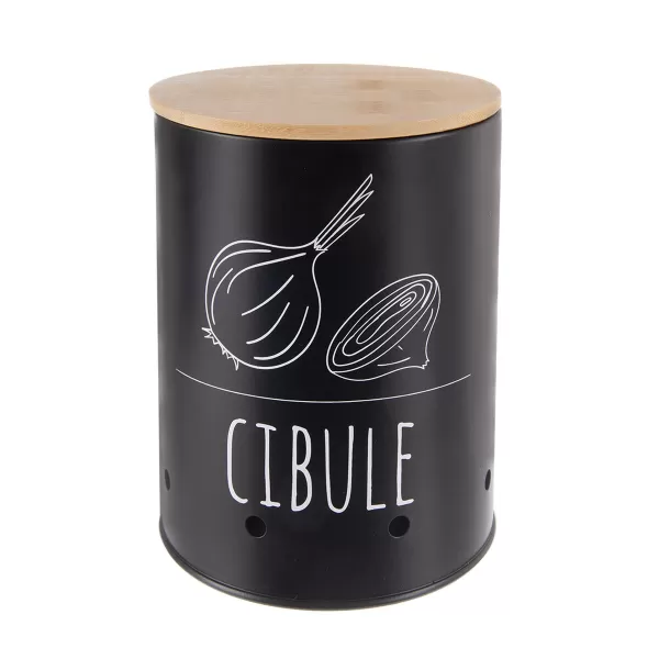 Dóza plech/bambus pr. 13 cm Cibule BLACK CZ