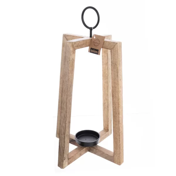 Svícen dřevo/kov MANGO otevřený v. 44 cm