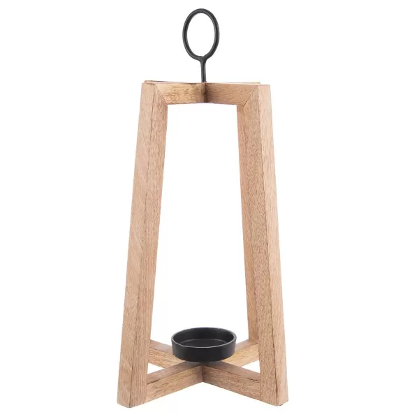 Svícen dřevo/kov MANGO otevřený v. 44 cm