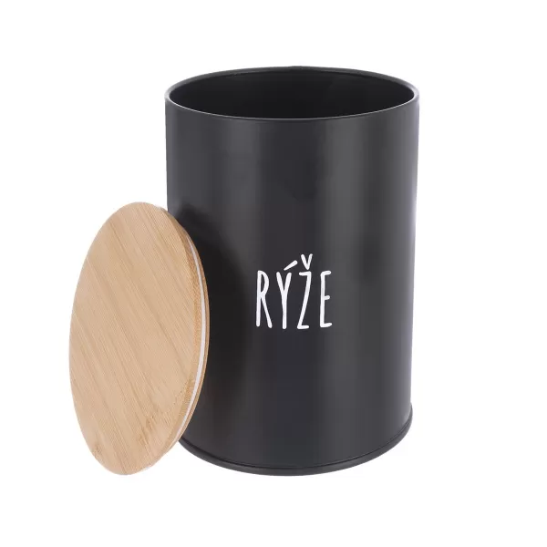 Dóza plech/bambus pr. 11 cm Rýže BLACK CZ