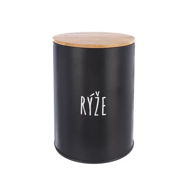 Dóza plech/bambus pr. 11 cm Rýže BLACK CZ