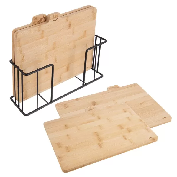 Prkénko bambus/kov krájecí set 4 ks
